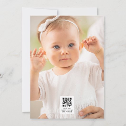 Invitation 1er anniversaire Fleur sauvage Celestial fille mod (Dos)