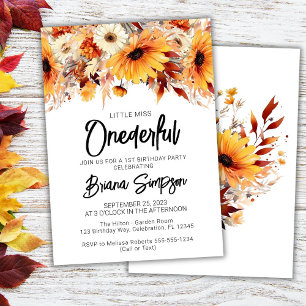 Invitation 1er anniversaire floral d'automne