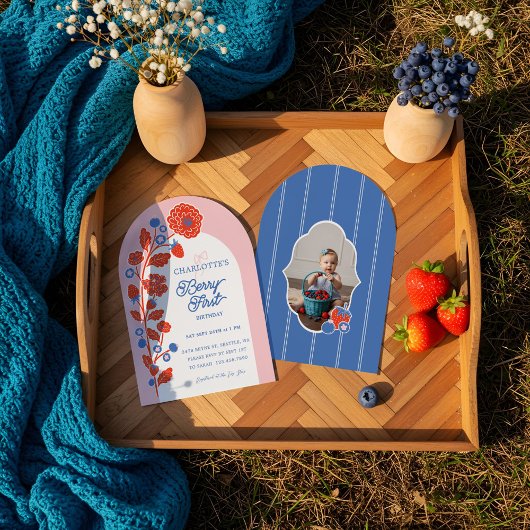 Invitation 1er anniversaire Fraise Berry Premier anniversaire