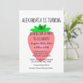 Invitation 1er Anniversaire Fraise rose Bébé Fille Age person (Debout devant)