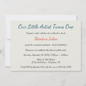 Invitation 1er anniversaire French Artist Baby Suit Paint Stu (Dos)