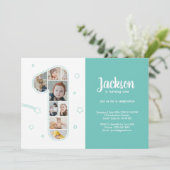 Invitation 1er anniversaire garçon Numéro 1 photo personnalis (Debout devant)