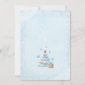 Invitation 1er anniversaire Gingerbread Man Boy Blue Christma (Dos)