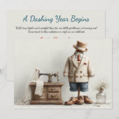 Invitation 1er anniversaire Haute Couture Baby Boy & Atelier (Devant / Derrière)