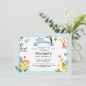 Invitation 1er Anniversaire Il est un sauvage Jungle Safari A (Debout devant)