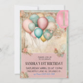 Invitation 1er Anniversaire Invitation, 1er Anniversaire GIRl (Devant)