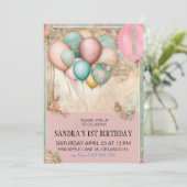 Invitation 1er Anniversaire Invitation, 1er Anniversaire GIRl (Debout devant)