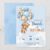 Invitation 1er Anniversaire Invitation, baby shower invitatio (Devant / Derrière)