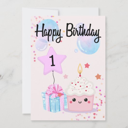 Invitation 1er Anniversaire - Invitation- Célébration (Devant)