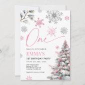 Invitation 1er Anniversaire Invitation, hiver un Anniversaire (Devant)