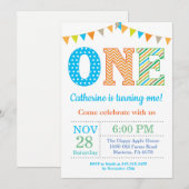 Invitation 1er Anniversaire Invitation. Jour du premier anniv (Devant / Derrière)