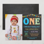 Invitation 1er Anniversaire Invitation. Photo du premier anni (Devant / Derrière)