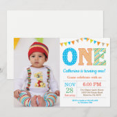 Invitation 1er Anniversaire Invitation. Photo du premier anni (Devant / Derrière)