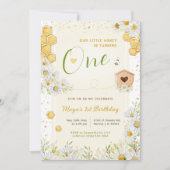 Invitation 1er anniversaire Little Honey Sweety Bee Girl's Fi (Devant)