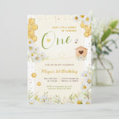Invitation 1er anniversaire Little Honey Sweety Bee Girl's Fi (Debout devant)