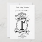 Invitation 1er anniversaire Mariage (Devant)