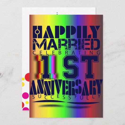 Invitation 1er anniversaire mariage (Devant / Derrière)