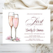 Invitation 1er anniversaire Mariage Champagne