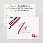 Invitation 1er anniversaire (mod birds) (Devant / Derrière)
