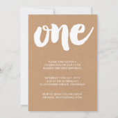 Invitation 1er Anniversaire Numéro Un Photo Overlay Invitatio (Dos)