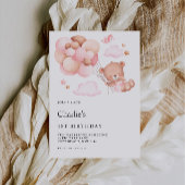 Invitation 1er anniversaire, ours en peluche