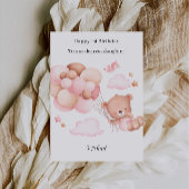 Invitation 1er Anniversaire Ours en Teddy Rose