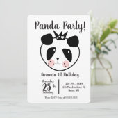 Invitation 1er Anniversaire Panda Moderne Mignon (Debout devant)