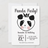 Invitation 1er Anniversaire Panda Moderne Mignon (Devant)