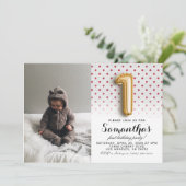 Invitation 1er anniversaire Parties scintillant Portrait (Debout devant)