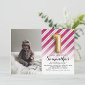 Invitation 1er anniversaire Parties scintillant Portrait (Debout devant)