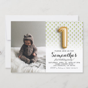 Invitation 1er anniversaire Parties scintillant Portrait