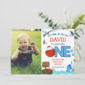 Invitation 1er anniversaire Pêche à thème O-Fish-Ally ONE (Debout devant)