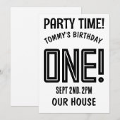 Invitation 1ER ANNIVERSAIRE PERSONNALISÉ SUR MESURE Invitatio (Devant / Derrière)