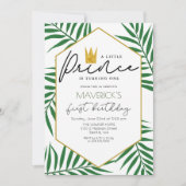 Invitation 1er Anniversaire Petite Prince Crown Leaf Invitati (Devant)