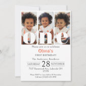 Invitation 1er Anniversaire Photo Collage Neutre Sexe (Devant)