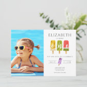 Invitation 1er anniversaire photo fête d'anniversaire (Debout devant)