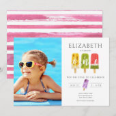 Invitation 1er anniversaire photo fête d'anniversaire (Devant / Derrière)