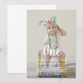 Invitation 1er anniversaire Photo personnalisée (Devant / Derrière)