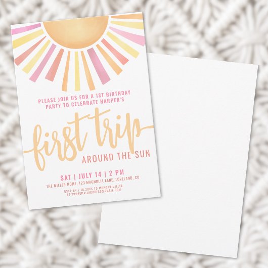 Invitation 1er Anniversaire Premier Voyage Autour Du Soleil