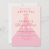 Invitation 1er anniversaire Princesse Photo (Devant)