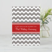 Invitation 1er anniversaire Red Gray Chevron (Debout devant)
