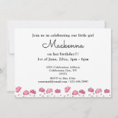 Invitation 1er Anniversaire rose Photo Collage (Dos)