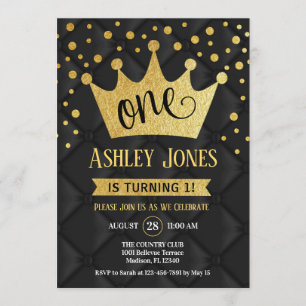 Invitation 1er anniversaire - Royal Black Gold