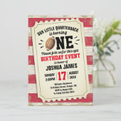 Invitation 1er Anniversaire Sports Football Billet Rustique R (Debout devant)