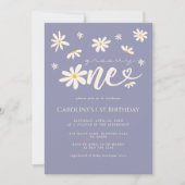 Invitation 1er anniversaire Super un jour Boho pourpre (Devant)