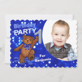 Invitation 1er anniversaire Teddy Bear Party Photo personnali (Devant)