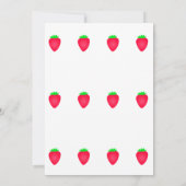 Invitation 1er Anniversaire Très Berry mignonne Fille Fraise (Dos)