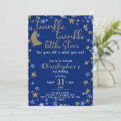 Invitation 1er anniversaire Twinkle Little Star Gold Boy (Debout devant)