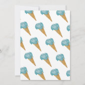 Invitation 1er Anniversaire Un Joyeux Garçon Bleu glace crème (Dos)