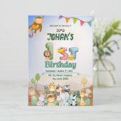 Invitation 1er Anniversaire Wild Jungle Safari Thème Invitati (Debout devant)